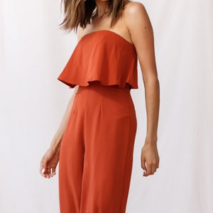 NEW Selfie Leslie Rust Jumpsuit, Size M